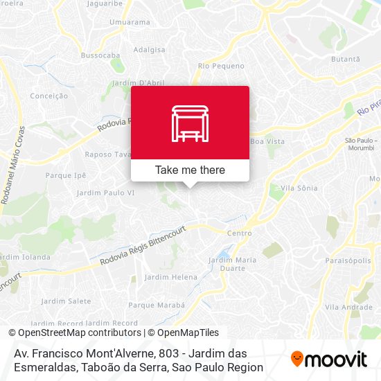 Av. Francisco Mont'Alverne, 803 - Jardim das Esmeraldas, Taboão da Serra map