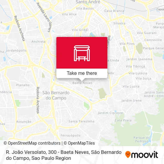 R. João Versolato, 300 - Baeta Neves, São Bernardo do Campo map