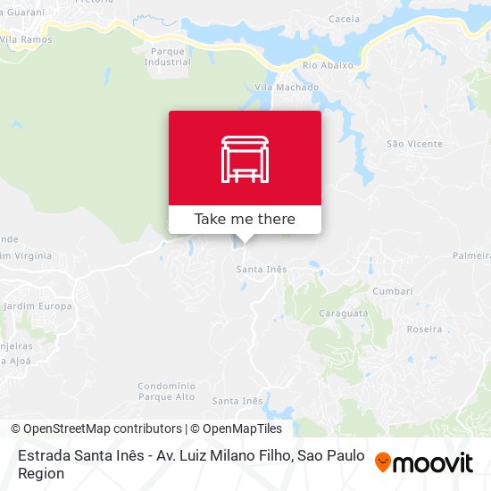 Estrada Santa Inês - Av. Luiz Milano Filho map