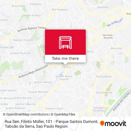 Rua Sen. Filinto Müller, 101 - Parque Santos Dumont, Taboão da Serra map