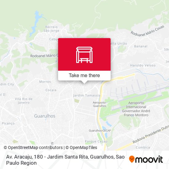 Mapa Av. Aracaju, 180 - Jardim Santa Rita, Guarulhos