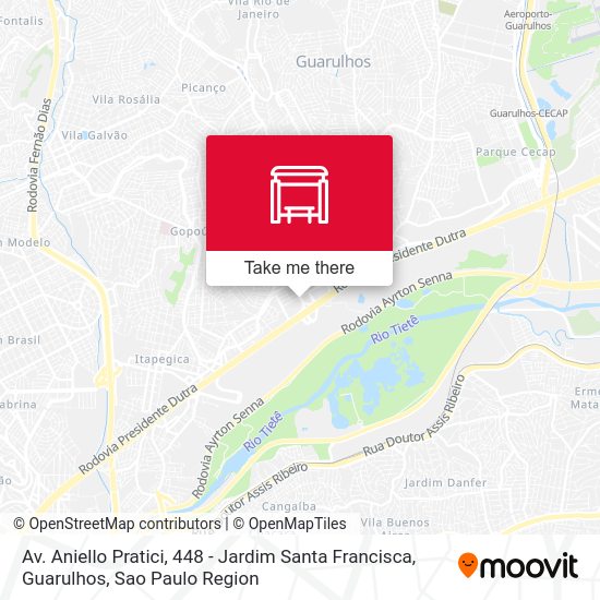 Mapa Av. Aniello Patrici, 494 - Centro, Guarulhos