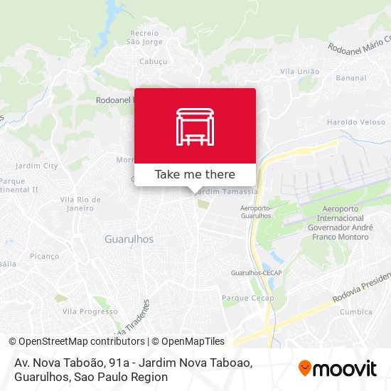 Av. Nova Taboão, 91a - Jardim Nova Taboao, Guarulhos map