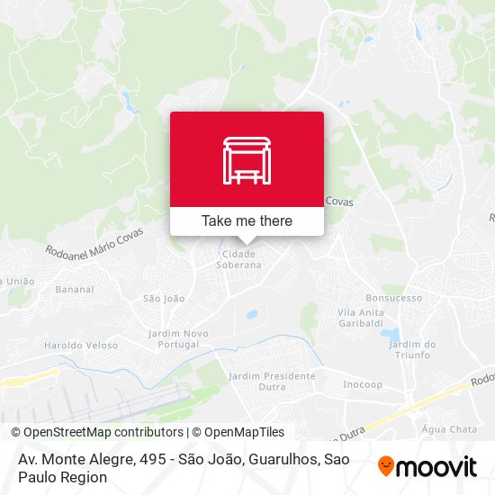 Mapa Av. Monte Alegre, 495 - São João, Guarulhos