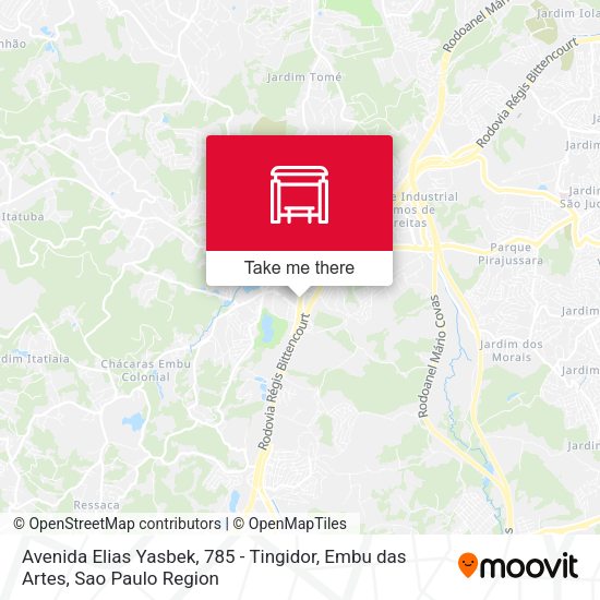 Avenida Elias Yasbek, 785 - Tingidor, Embu das Artes map