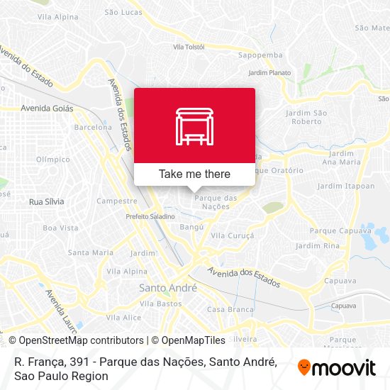 R. França, 391 - Parque das Nações, Santo André map