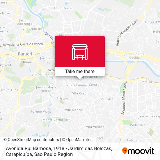 Avenida Rui Barbosa, 1918 - Jardim das Belezas, Carapicuíba map