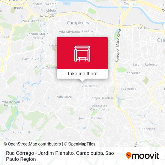 Rua Córrego - Jardim Planalto, Carapicuíba map