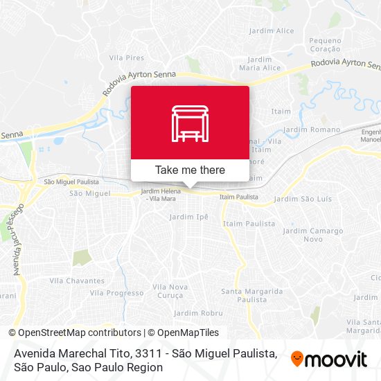 Mapa Avenida Marechal Tito, 3311 - São Miguel Paulista, São Paulo