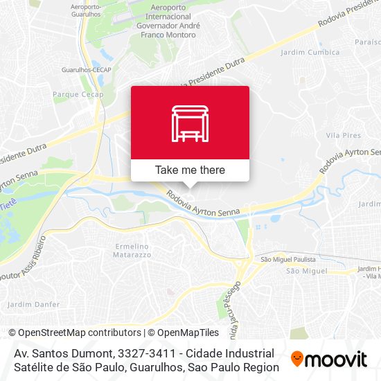 Mapa Av. Santos Dumont, 3327-3411 - Cidade Industrial Satélite de São Paulo, Guarulhos