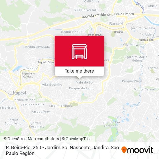 R. Beira-Rio, 260 - Jardim Sol Nascente, Jandira map