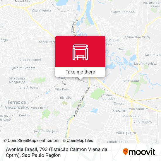 Avenida Brasil, 793 (Estação Calmon Viana da Cptm) map