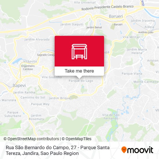 Rua São Bernardo do Campo, 27 - Parque Santa Tereza, Jandira map