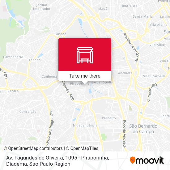 Av. Fagundes de Oliveira, 1095 - Piraporinha, Diadema map