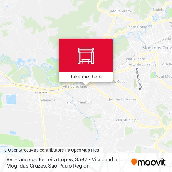 Mapa Av. Francisco Ferreira Lopes, 3597 - Vila Jundiai, Mogi das Cruzes