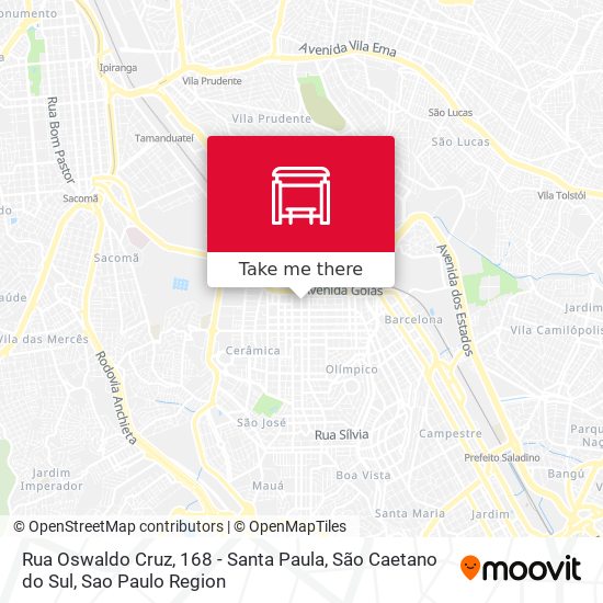 Rua Oswaldo Cruz, 168 - Santa Paula, São Caetano do Sul map