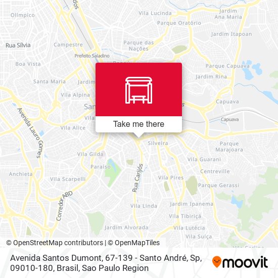 Mapa Avenida Santos Dumont, 67-139 - Santo André, Sp, 09010-180, Brasil