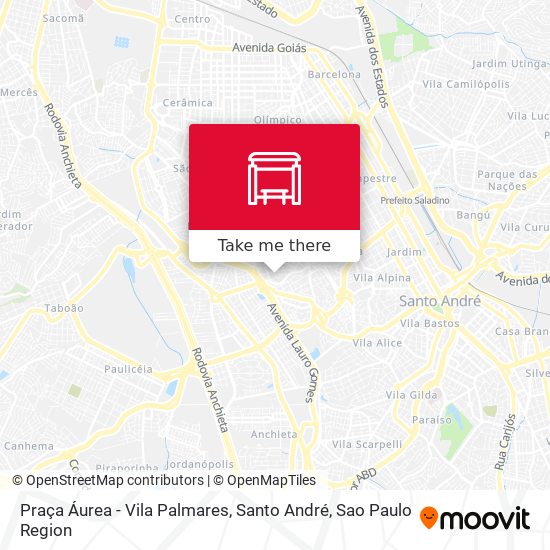 Praça Áurea - Vila Palmares, Santo André map