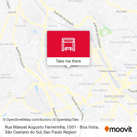 Mapa Rua Manoel Augusto Ferreirinha, 1001 - Boa Vista, São Caetano do Sul