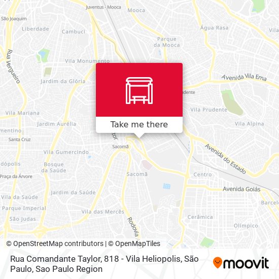 Mapa Rua Comandante Taylor, 818 - Vila Heliopolis, São Paulo