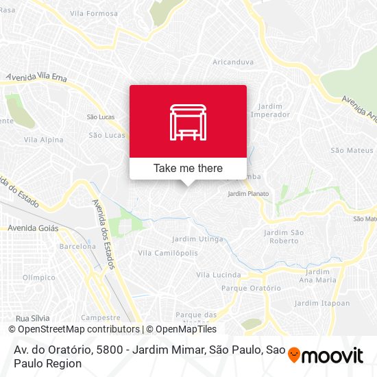 Mapa Av. do Oratório, 5800 - Jardim Mimar, São Paulo