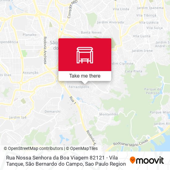 Rua Nossa Senhora da Boa Viagem 82121 - Vila Tanque, São Bernardo do Campo map