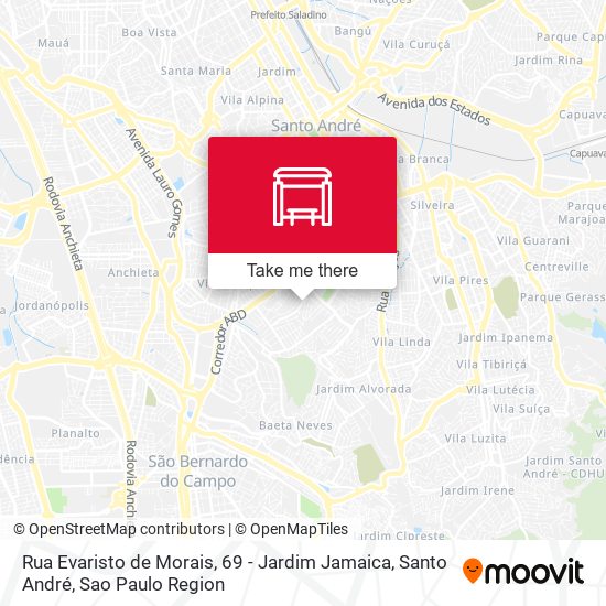 Rua Evaristo de Morais, 69 - Jardim Jamaica, Santo André map