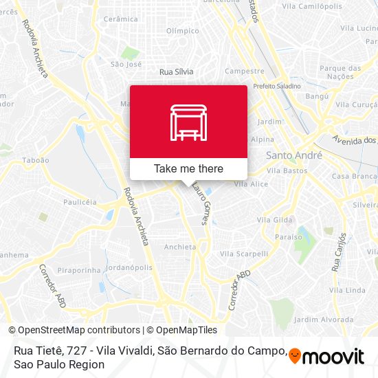 Rua Tietê, 727 - Vila Vivaldi, São Bernardo do Campo map