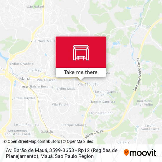 Mapa Av. Barão de Mauá, 3599-3653 - Rp12 (Regiões de Planejamento), Mauá