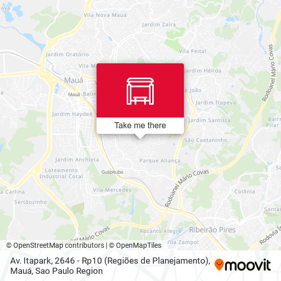 Mapa Av. Itapark, 2646 - Rp10 (Regiões de Planejamento), Mauá