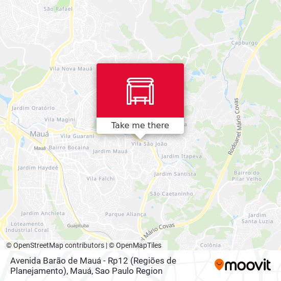 Mapa Avenida Barão de Mauá - Rp12 (Regiões de Planejamento), Mauá