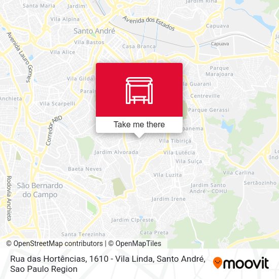 Rua das Hortências, 1610 - Vila Linda, Santo André map
