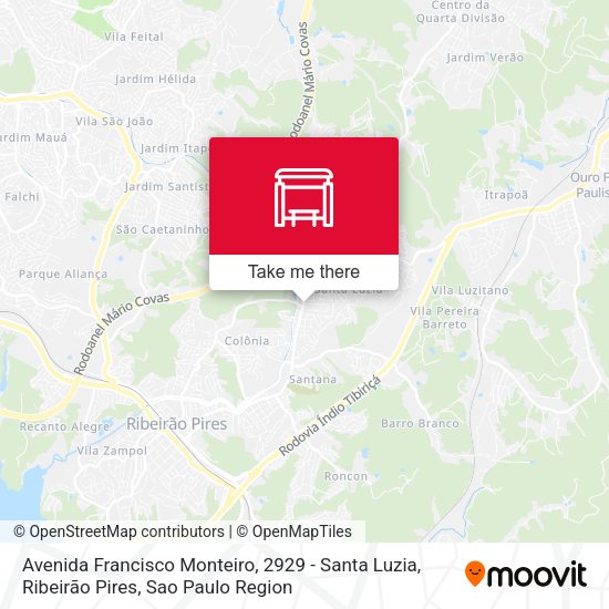 Avenida Francisco Monteiro, 2929 - Santa Luzia, Ribeirão Pires map
