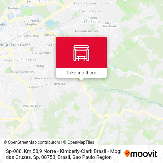 Sp-088, Km 58,9 Norte - Kimberly-Clark Brasil - Mogi das Cruzes, Sp, 08753, Brasil map