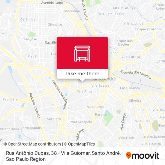 Mapa Rua Antônio Cubas, 38 - Vila Guiomar, Santo André