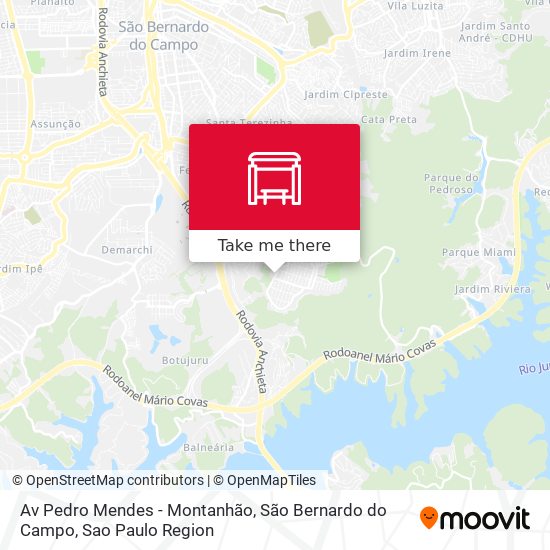 Mapa Av Pedro Mendes - Montanhão, São Bernardo do Campo