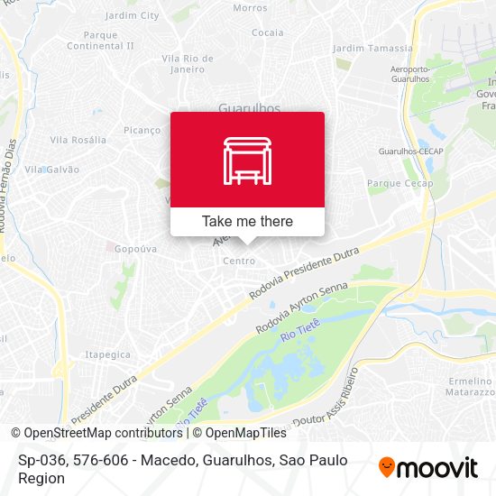 Sp-036, 576-606 - Macedo, Guarulhos map