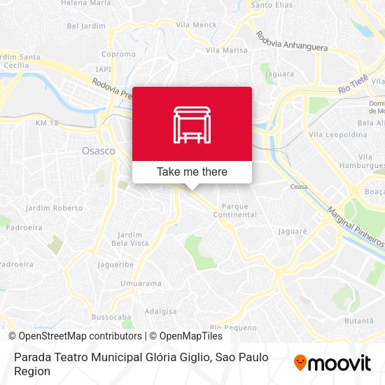Parada Teatro Municipal Glória Giglio map