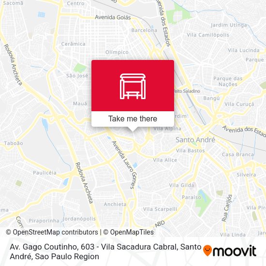 Av. Gago Coutinho, 603 - Vila Sacadura Cabral, Santo André map
