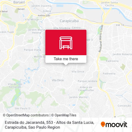 Estrada do Jacarandá, 553 - Altos da Santa Lucia, Carapicuíba map