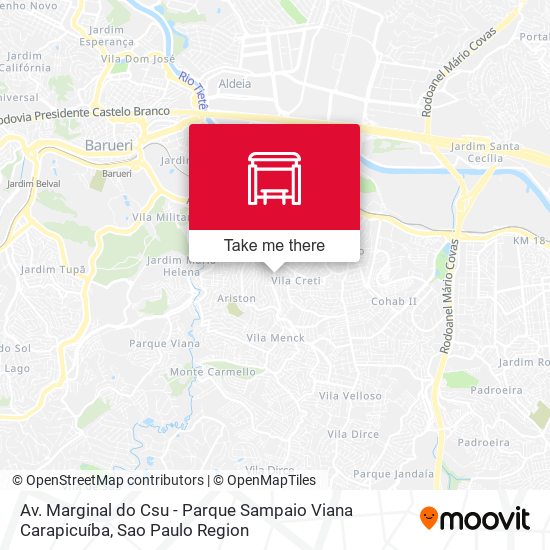 Mapa Av. Marginal do Csu - Parque Sampaio Viana Carapicuíba