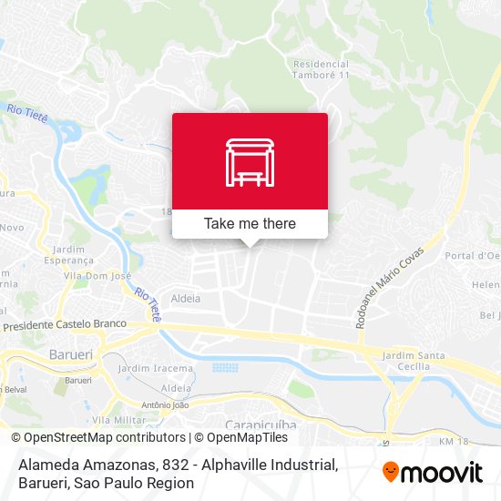 Alameda Amazonas, 832 - Alphaville Industrial, Barueri map