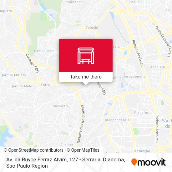 Av. da Ruyce Ferraz Alvim, 127 - Serraria, Diadema map