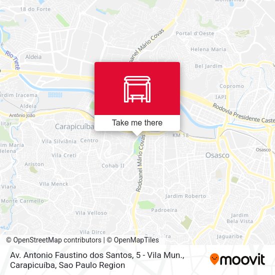 Av. Antonio Faustino dos Santos, 5 - Vila Mun., Carapicuíba map