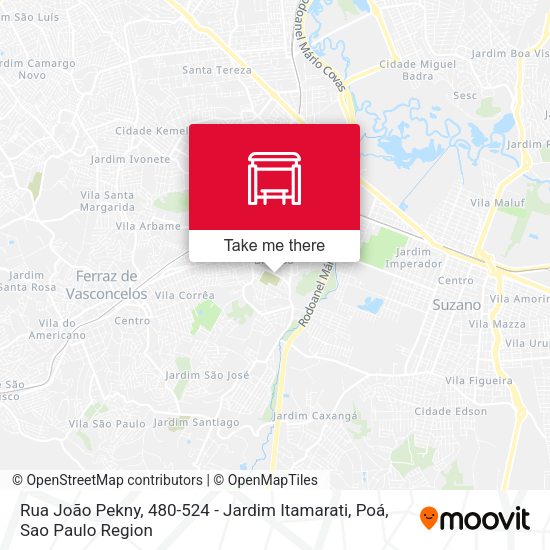 Rua João Pekny, 480-524 - Jardim Itamarati, Poá map