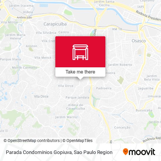 Parada Condomínios Gopiuva map