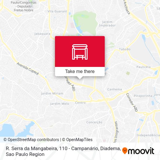 R. Serra da Mangabeira, 110 - Campanário, Diadema map