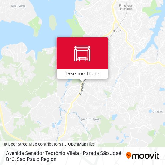 Mapa Avenida Senador Teotônio Vilela - Parada São José B / C