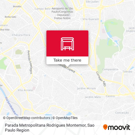 Mapa Parada Metropolitana Rodrigues Montemor