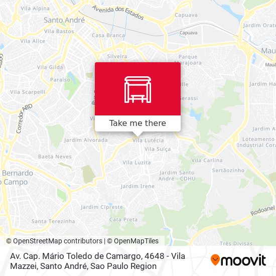 Mapa Av. Cap. Mário Toledo de Camargo, 4648 - Vila Mazzei, Santo André